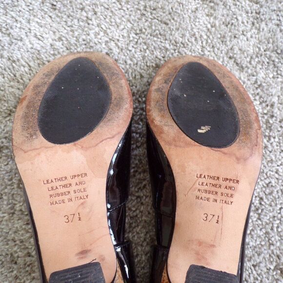Anyi Lu Italian black patent leather pumps 37.5 - Picture 8 of 11